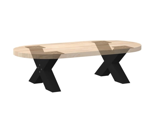 Patas de mesa de centro forma X 2uds acero negro 60x(30-31) cm