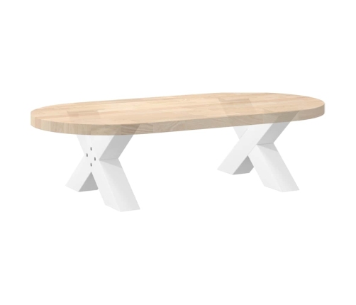 Patas de mesa de centro forma X 2uds acero blanco 60x(30-31) cm