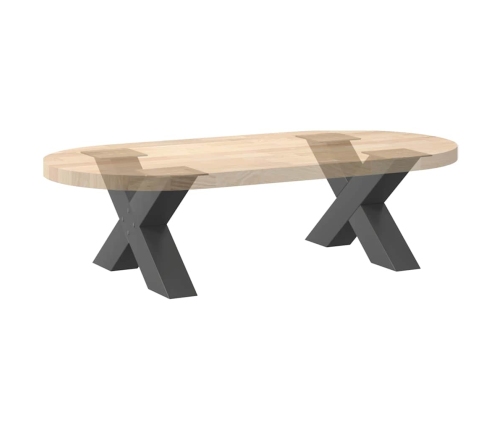 Patas de mesa centro forma X 2uds acero antracita 60x(30-31) cm