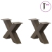 Patas de mesa de centro forma X 2uds acero natural 60x(30-31) cm