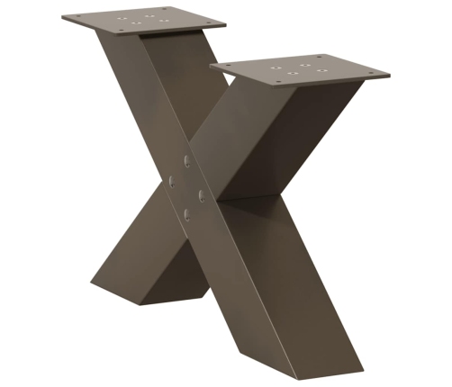Patas de mesa de centro forma X 2uds acero natural 60x(30-31) cm