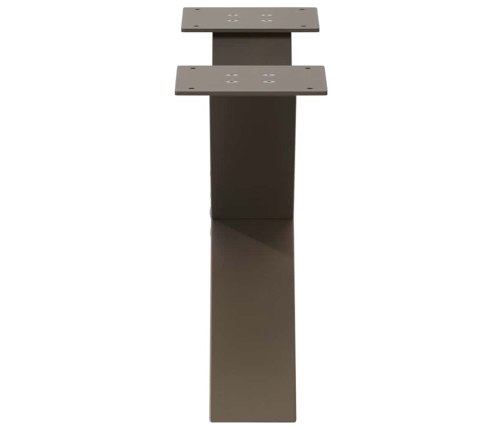 Patas de mesa de centro forma X 2uds acero natural 60x(30-31) cm