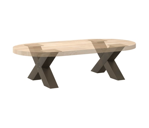 Patas de mesa de centro forma X 2uds acero natural 60x(30-31) cm