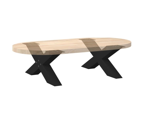 Patas de mesa de centro forma X 2uds acero negro 70x(30-31) cm