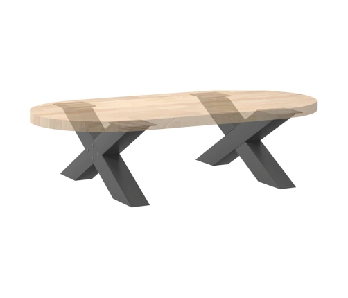 Patas de mesa centro forma X 2uds acero antracita 70x(30-31) cm