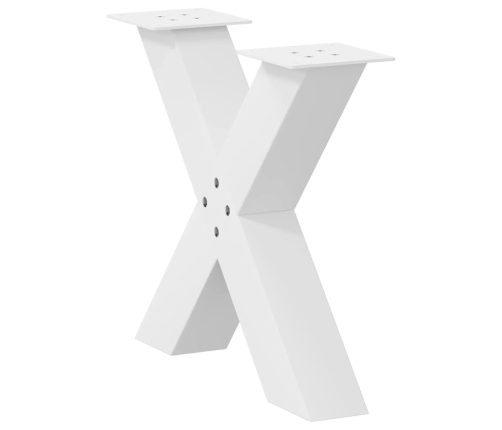 Patas de mesa de centro forma X 2uds acero blanco 50x(42-43) cm