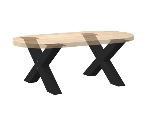 Patas de mesa de centro forma X 2uds acero negro 70x(42-43) cm