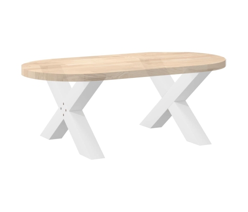 Patas de mesa de centro forma X 2uds acero blanco 70x(42-43) cm