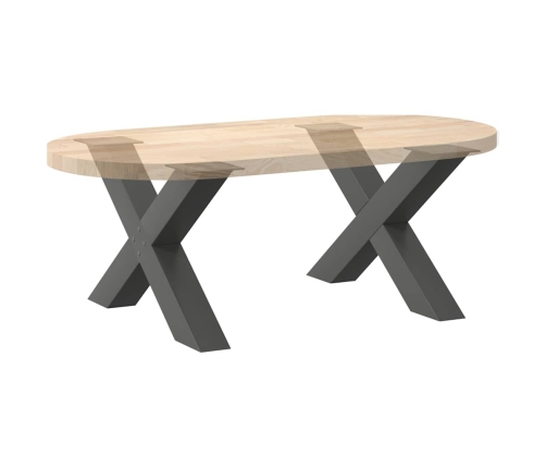 Patas para mesa de centro en forma de X 2 uds antracita acero