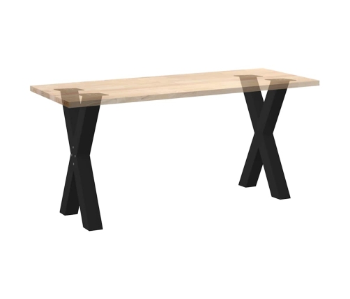 Patas para mesa comedor forma X 2uds acero negro 50x(72-73) cm