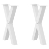 Patas para mesa comedor forma X 2uds acero blanco 50x(72-73) cm