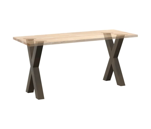 Patas para mesa comedor forma X 2uds acero natural 50x(72-73)cm