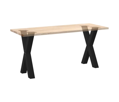 Patas para mesa de comedor en forma de X 2 uds acero negro