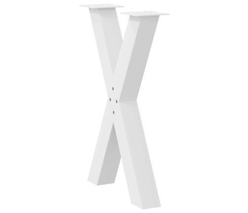 Patas para mesa de comedor en forma de X 2 uds acero blanco