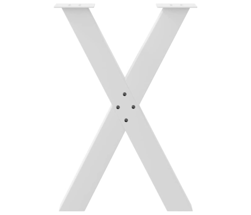 Patas para mesa de comedor en forma de X 2 uds acero blanco