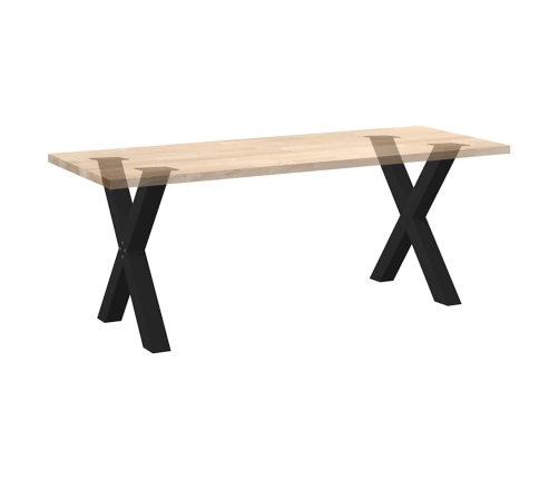 Patas para mesa de comedor en forma de X 2 uds acero negro