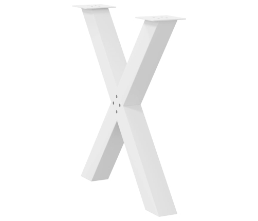 Patas para mesa de comedor en forma de X 2 uds acero blanco