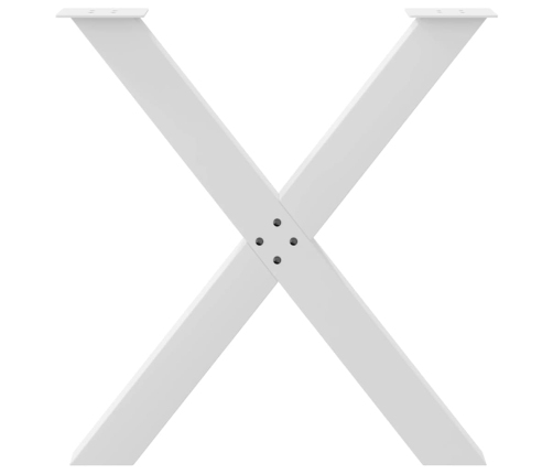 Patas para mesa de comedor en forma de X 2 uds acero blanco