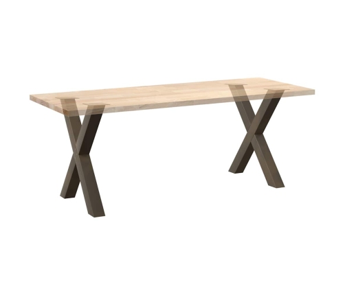 Patas para mesa comedor forma X 2uds acero natural 70x(72-73)cm