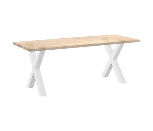 Patas para mesa de comedor en forma de X 2 uds acero blanco