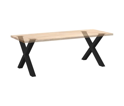 Patas para mesa de comedor en forma de X 2 uds acero negro