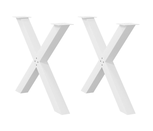 Patas para mesa de comedor en forma de X 2 uds acero blanco