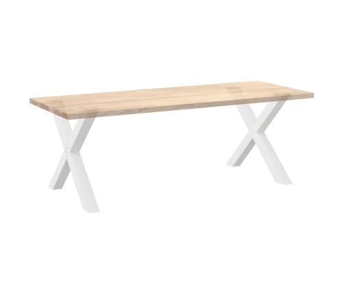 Patas para mesa de comedor en forma de X 2 uds acero blanco