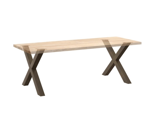 Patas para mesa comedor forma X 2uds acero natural 90x(72-73)cm