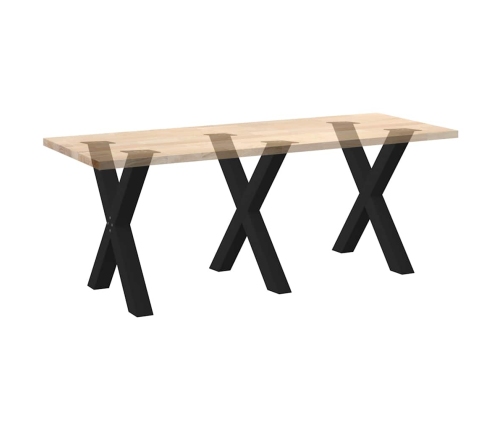 Patas para mesa de comedor en forma de X 3 uds acero negro