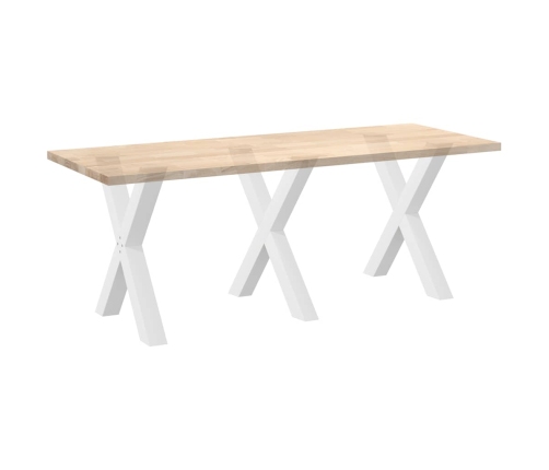 Patas para mesa de comedor en forma de X 3 uds acero blanco