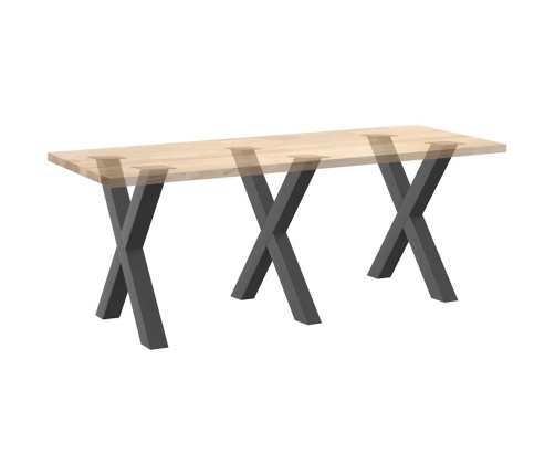 Patas para mesa de comedor en forma de X 3 uds antracita acero