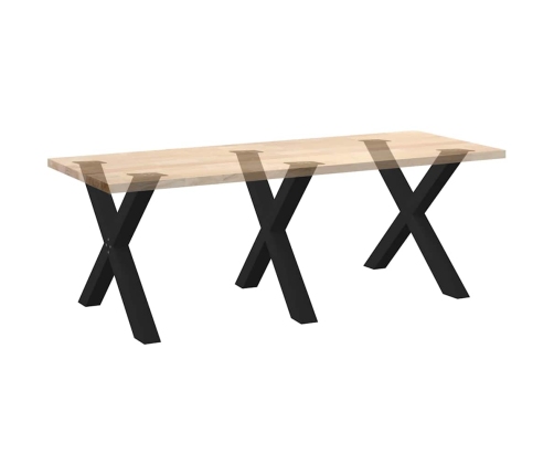 Patas para mesa de comedor en forma de X 3 uds acero negro