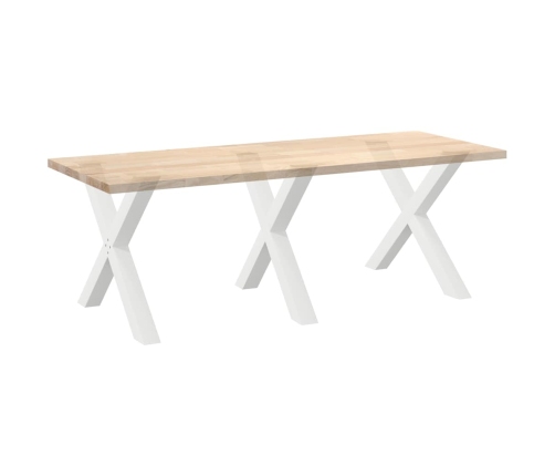 Patas para mesa de comedor en forma de X 3 uds acero blanco