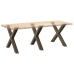 Patas para mesa comedor forma X 3uds acero natural 90x(72-73)cm