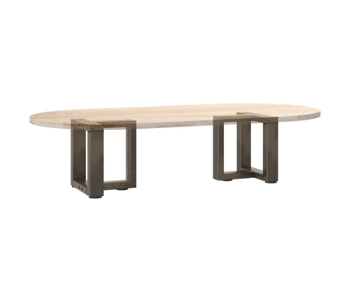 Patas de mesa centro forma T 2uds acero natural 30x25x(30-31)cm