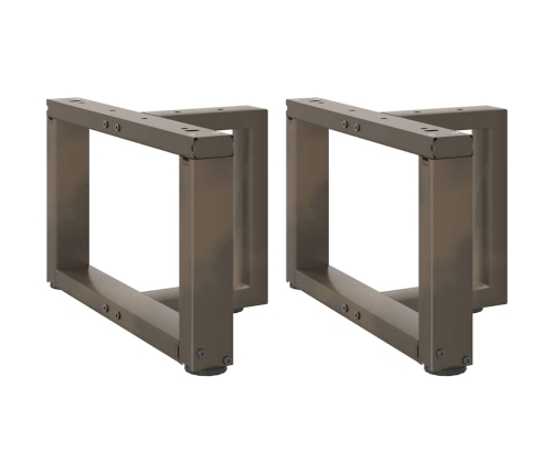 Patas de mesa centro forma T 2uds acero natural 40x25x(30-31)cm