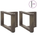 Patas de mesa centro forma T 2uds acero natural 40x25x(30-31)cm