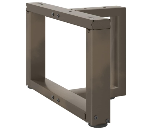 Patas de mesa centro forma T 2uds acero natural 40x25x(30-31)cm