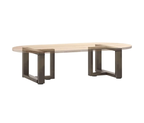 Patas de mesa centro forma T 2uds acero natural 40x25x(30-31)cm