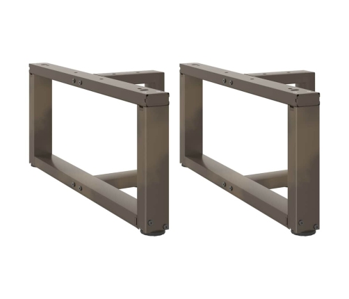 Patas de mesa centro forma T 2uds acero natural 60x25x(30-31)cm