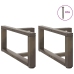 Patas de mesa centro forma T 2uds acero natural 60x25x(30-31)cm