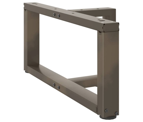 Patas de mesa centro forma T 2uds acero natural 60x25x(30-31)cm