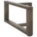 Patas de mesa centro forma T 2uds acero natural 60x25x(30-31)cm
