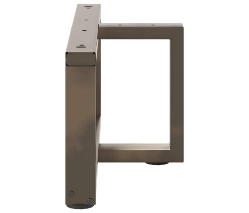 Patas de mesa centro forma T 2uds acero natural 60x25x(30-31)cm
