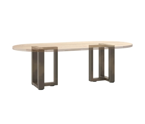 Patas de mesa centro forma T 2uds acero natural 38x25x(42-43)cm