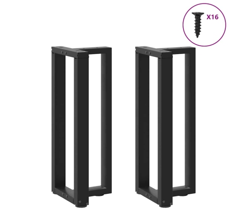 Patas de mesa consola en forma de T 2 unidades acero negro