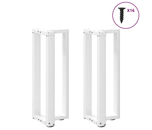 Patas de mesa consola en forma de T 2 unidades acero blanco