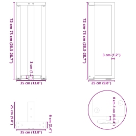 Patas de mesa consola en forma de T 2 unidades acero blanco