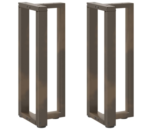 Patas mesa consola forma T 2 uds acero natural 38x25x(72-73) cm