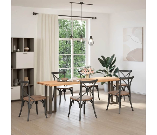 Patas mesa consola forma T 2 uds acero natural 38x25x(72-73) cm